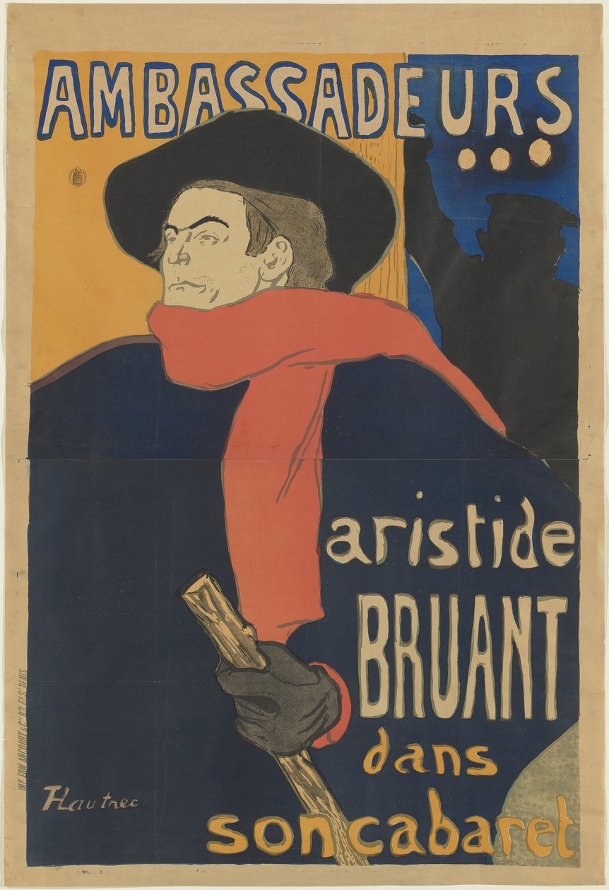 大使：阿里斯蒂德·布兰特（Aristide Bruant），1892年 作者 亨利·德·图卢兹·劳特雷克