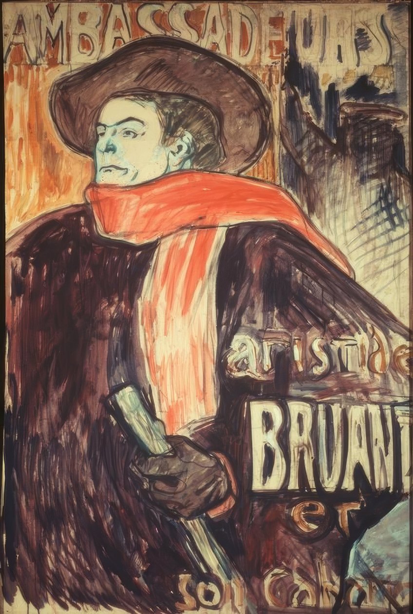 阿里斯蒂德·布鲁恩特（Aristide Bruant） 作者 亨利·德·图卢兹·劳特雷克