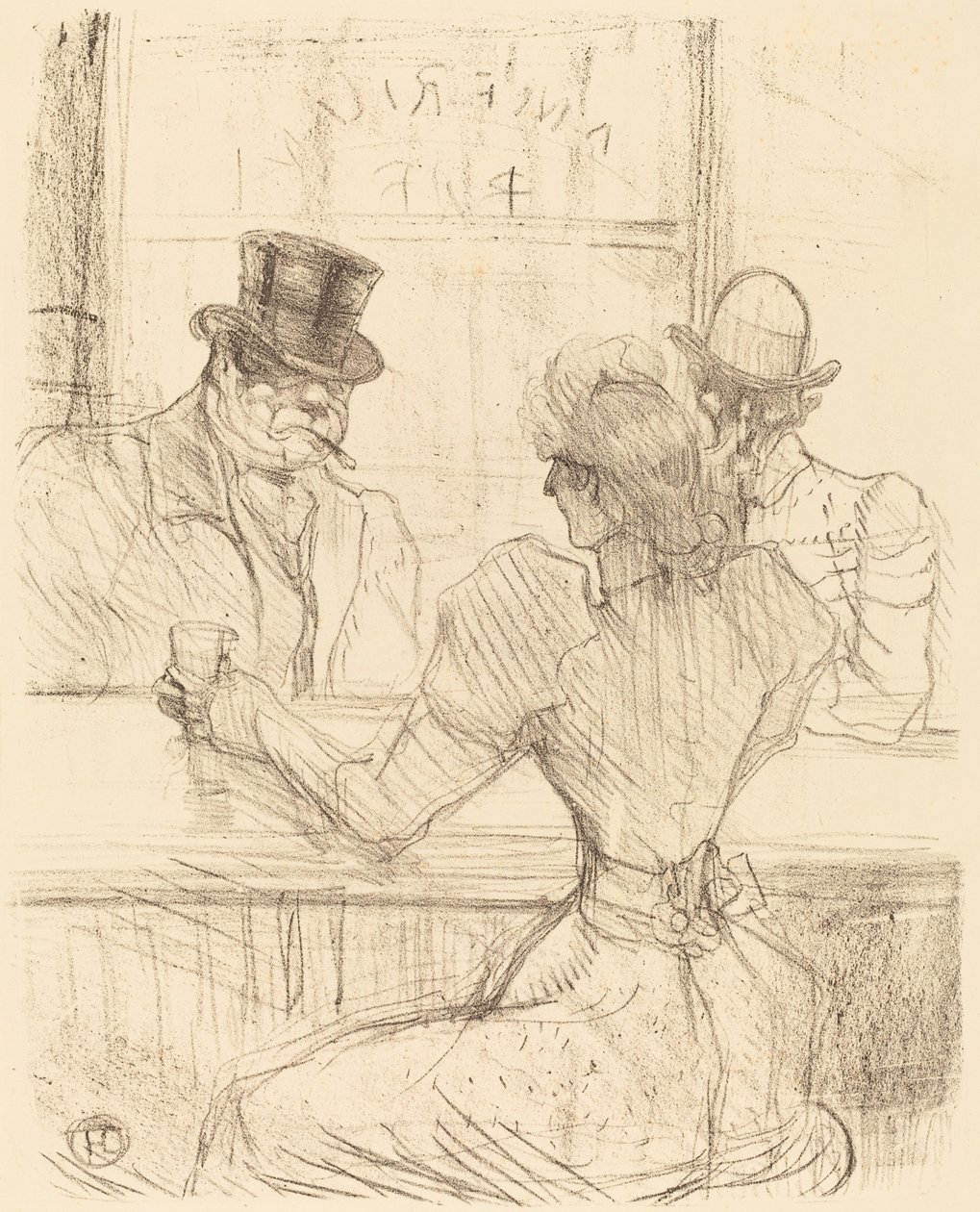 在皮克顿酒吧，斯克里布街 Au bar Picton, rue Scribe, 1896. 作者 亨利·德·图卢兹·劳特雷克