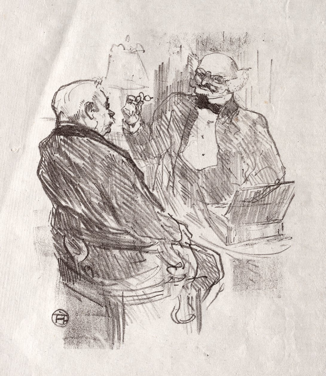 在西奈山脚下：乔治·克莱门梭（Georges Clemenceau）和博西斯特·梅耶（Beauciste Mayer），1898年。 作者 亨利·德·图卢兹·劳特雷克