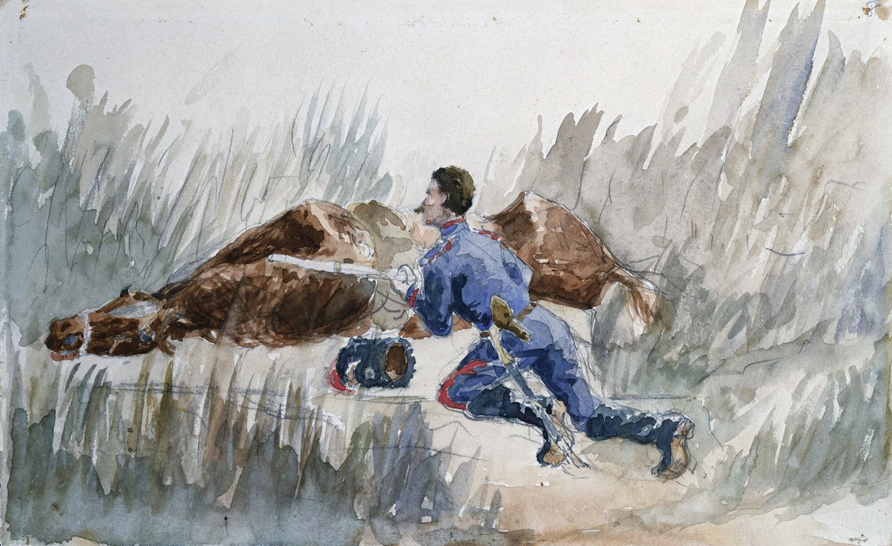 骑兵机动，约1881年 作者 亨利·德·图卢兹·劳特雷克