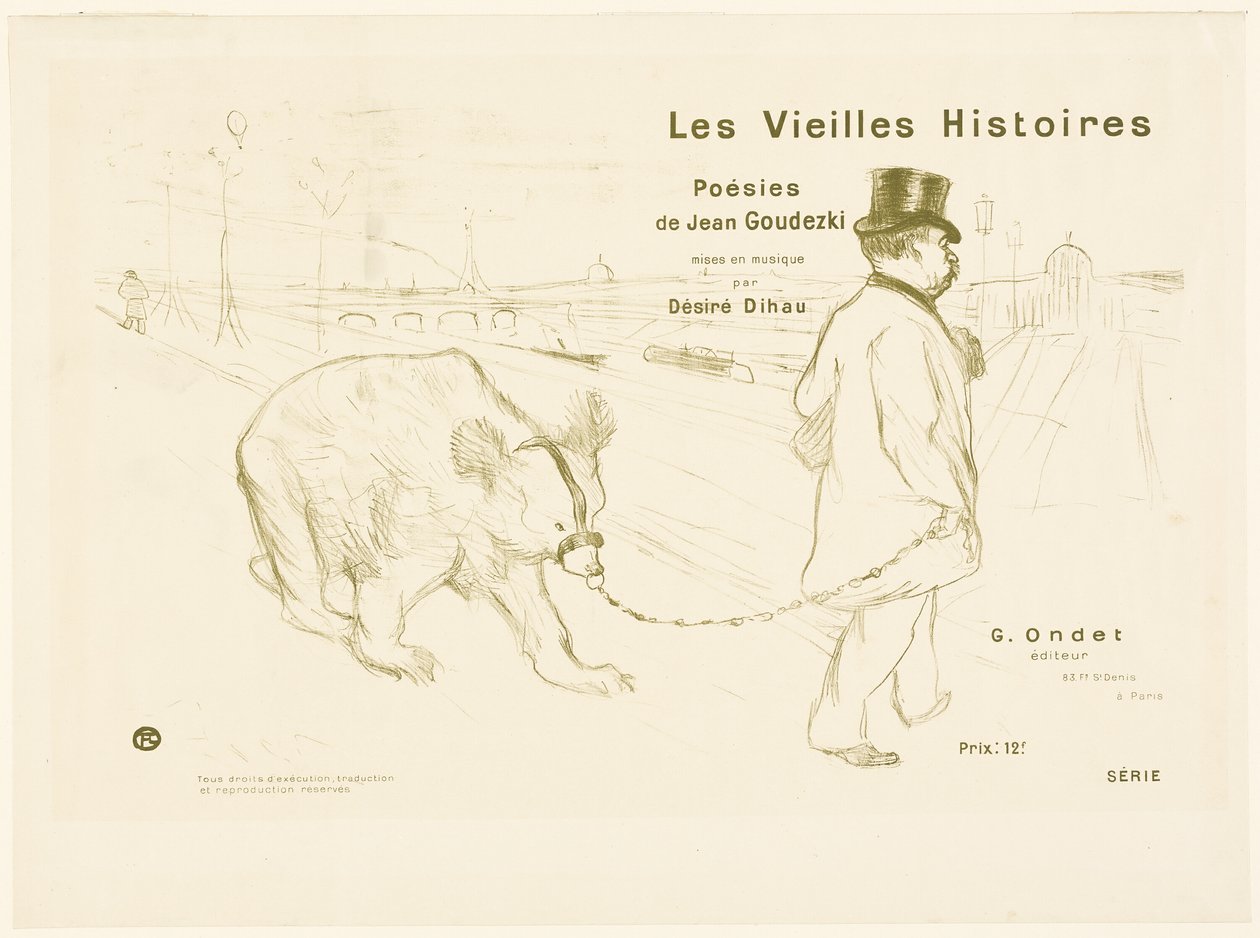 Les Vieilles Histoires》封面和插图 作者 亨利·德·图卢兹·劳特雷克