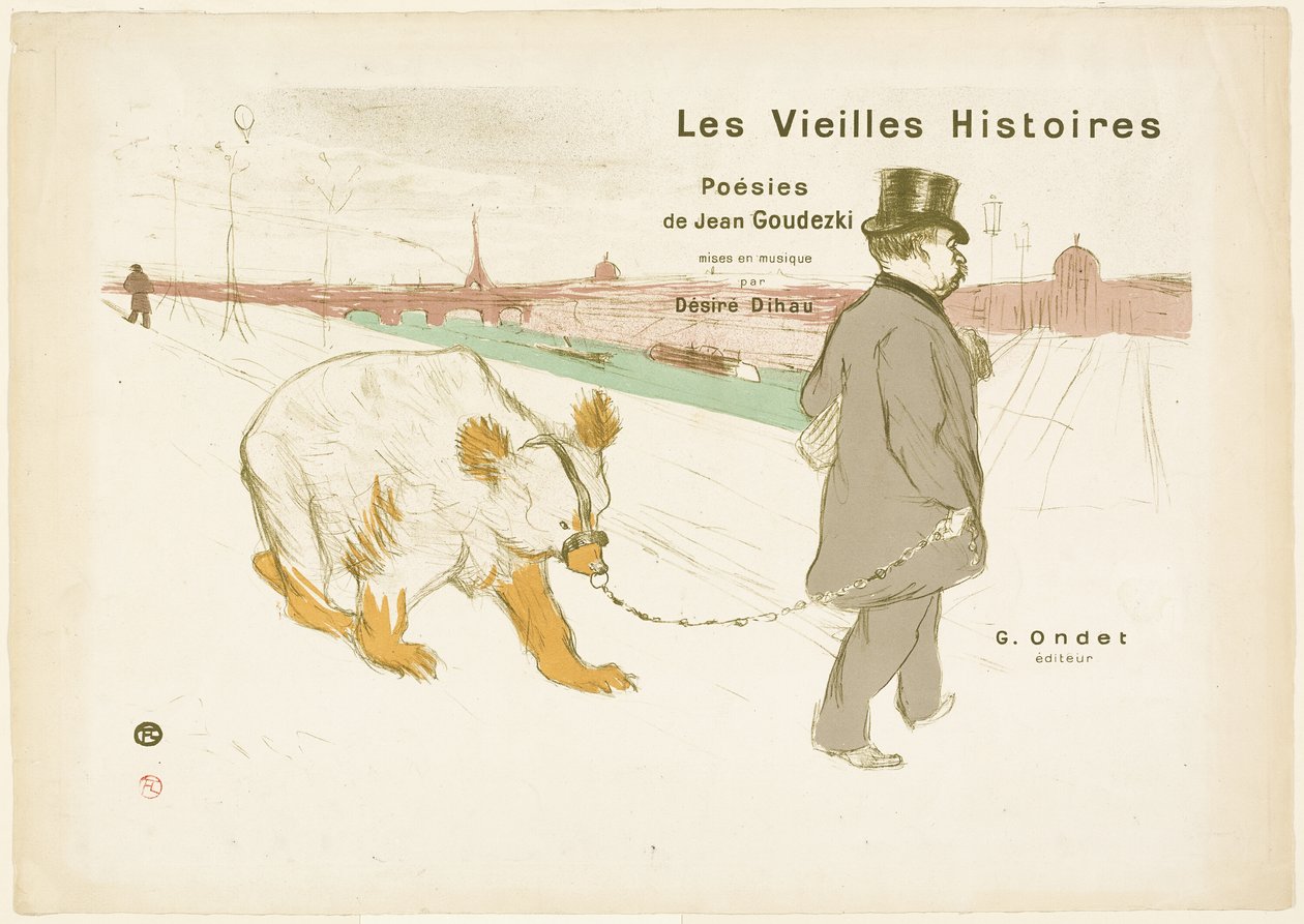 Les Vieilles Histoires》封面和插图 作者 亨利·德·图卢兹·劳特雷克