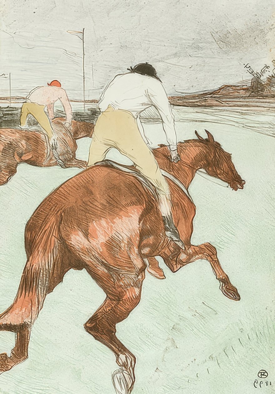赛马会（Le Jockey）。 1899年 作者 亨利·德·图卢兹·劳特雷克