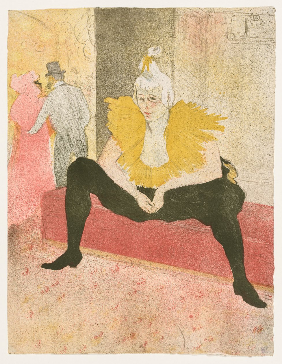 埃勒斯：《坐着的小丑》，Mlle Cha-u-Ka-o，1896年。 作者 亨利·德·图卢兹·劳特雷克