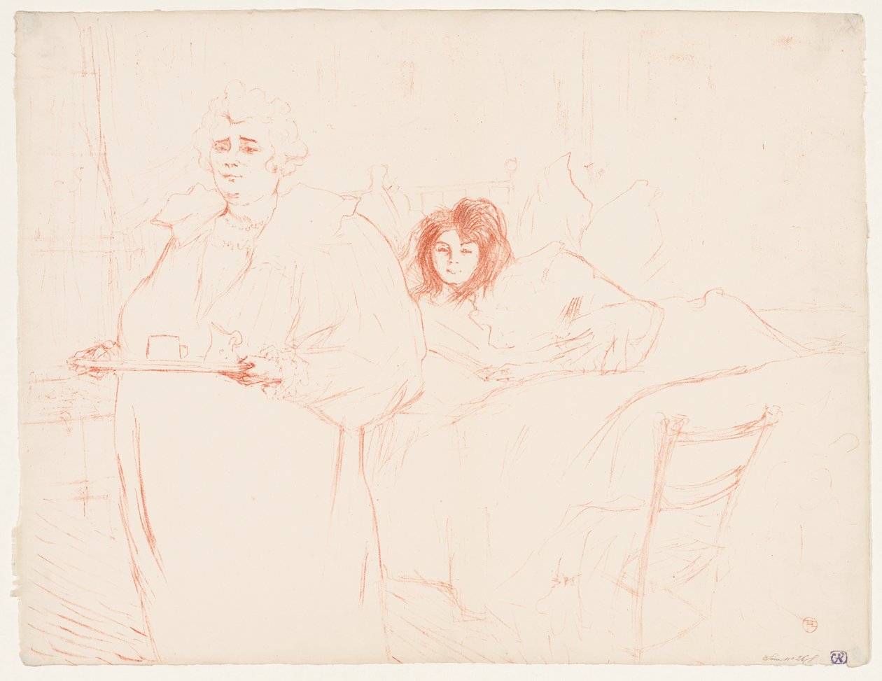 他们：携带纸盒的女士，男爵夫人和波波小姐，1896年。 作者 亨利·德·图卢兹·劳特雷克