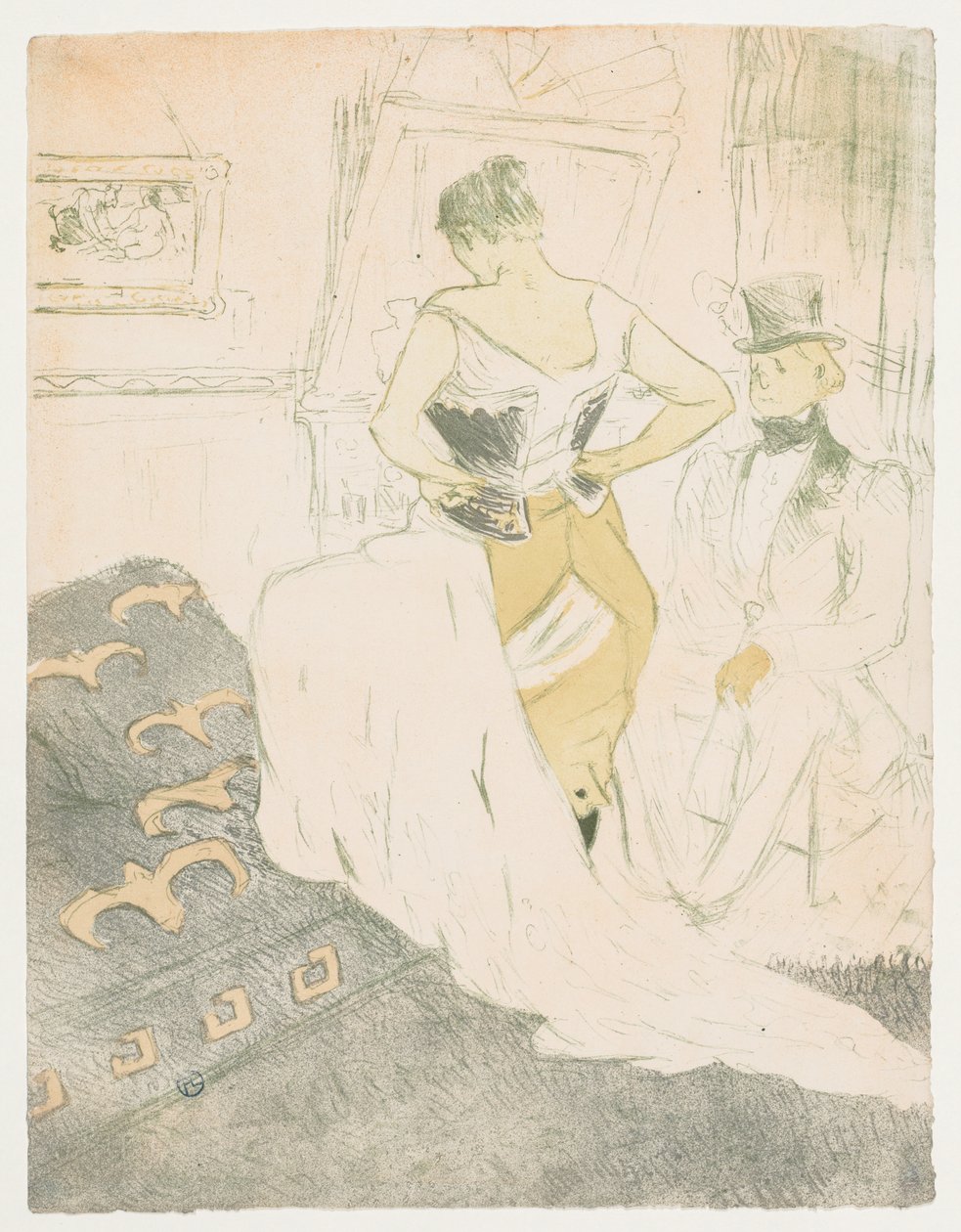 他们：《紧身胸衣的女人》，1896年。 作者 亨利·德·图卢兹·劳特雷克