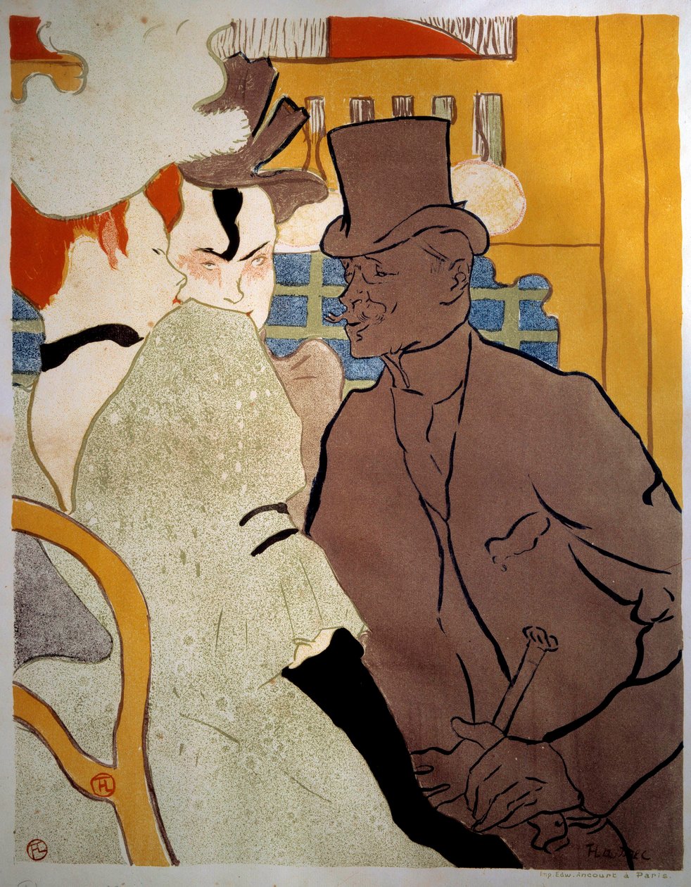 Henri de Toulouse Lautrec (1864-1901) 1892 年在红磨坊石版印刷中的英语。 0.47x0.37 m 阿尔比，图卢兹劳特累克博物馆 作者 亨利·德·图卢兹·劳特雷克