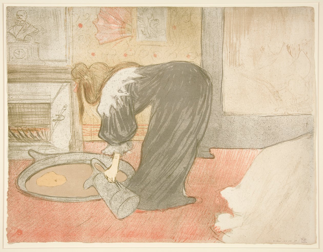 Femme au tub（浴缸边的女人），选自 Elles 系列 作者 亨利·德·图卢兹·劳特雷克