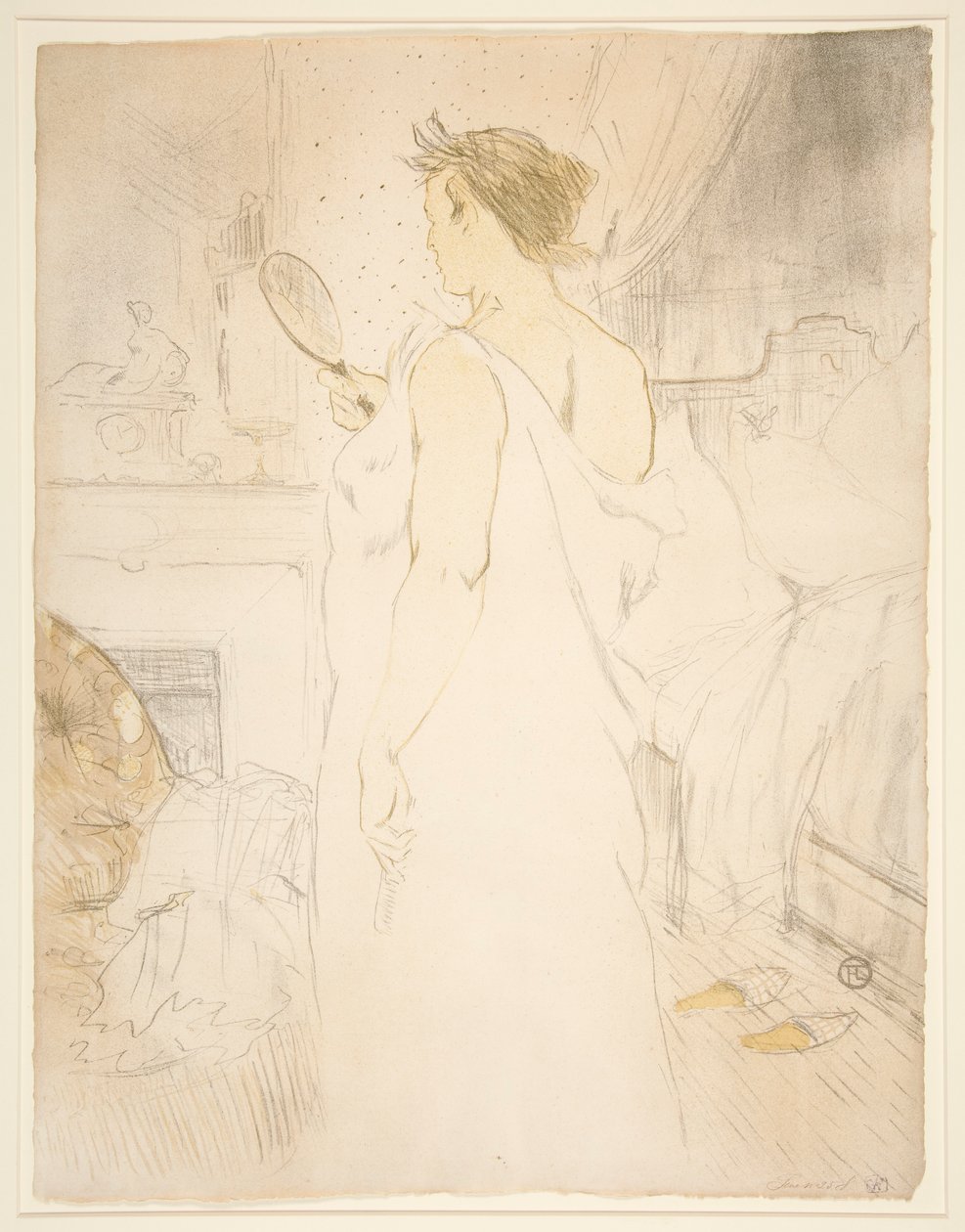 Femme  glace, la glace  main（《手持镜子的女人》），选自《Elles》系列 作者 亨利·德·图卢兹·劳特雷克
