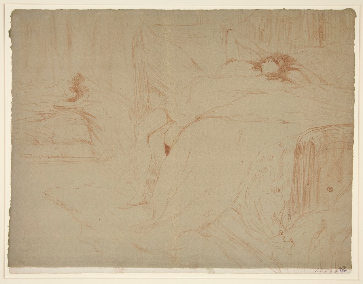 Femme sur le dos, lassitude（仰卧的女人，疲惫），选自 Elles 系列 作者 亨利·德·图卢兹·劳特雷克