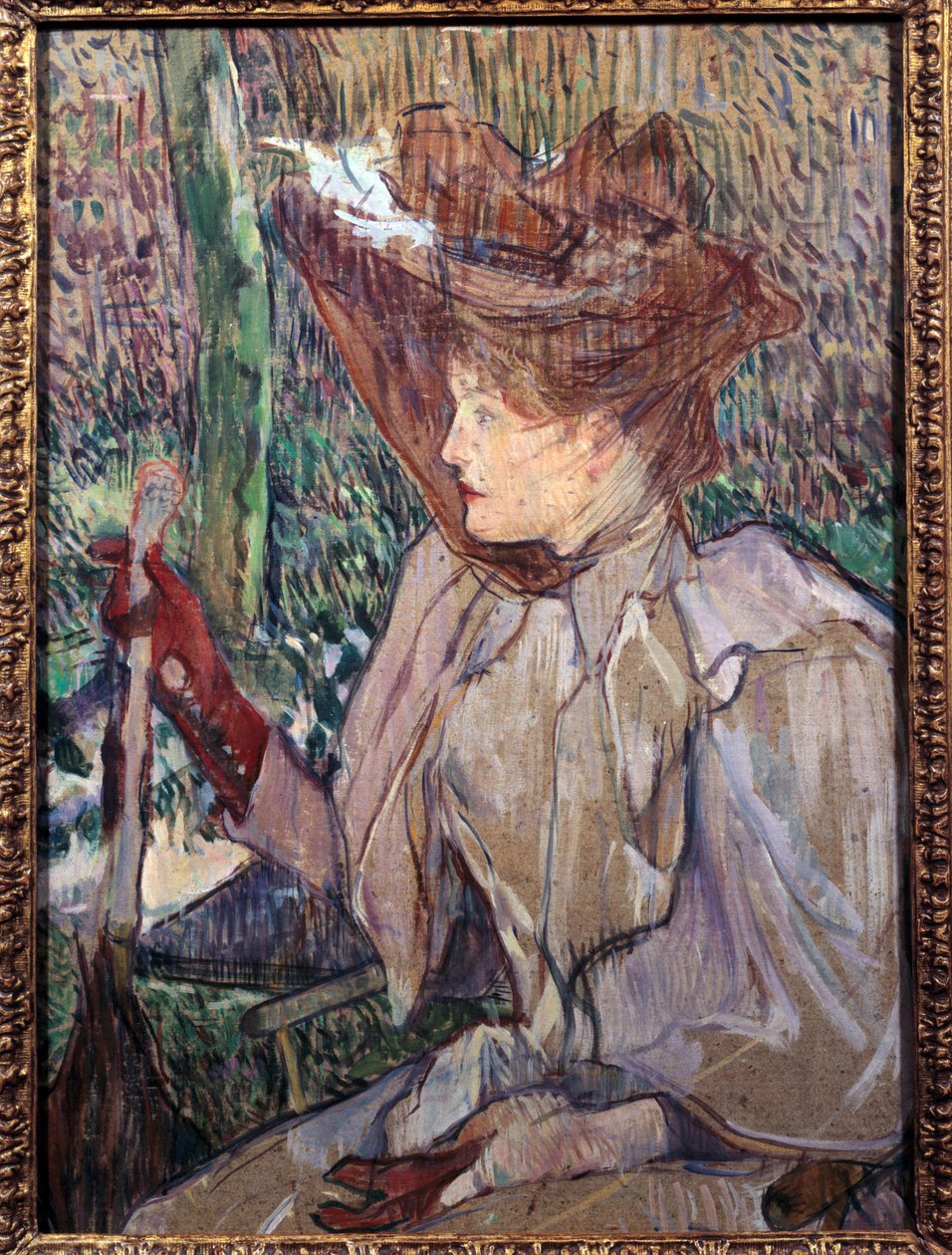 亨利·德·图卢兹·劳特累克 (Henri de Toulouse Lautrec) (1864-1901) 1891 年在纸板上绘制的 Honorine Platzer 油画。 0,54x0,4 m 巴黎，奥赛博物馆 作者 亨利·德·图卢兹·劳特雷克