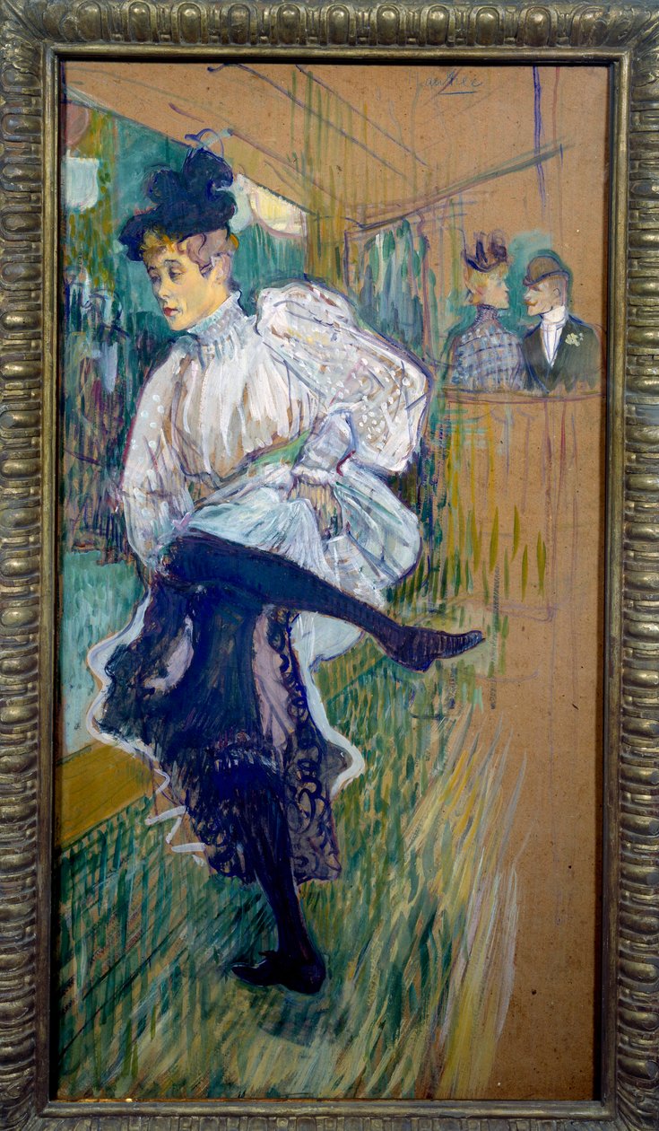 Jane Avril dancing Jane Avril (1868-1943) was a dancer of the Moulin Rouge. Painting by Henri de Toulouse Lautrec (1864-1901) 1891 Sun. 0,85x0,45 m Paris, musee d