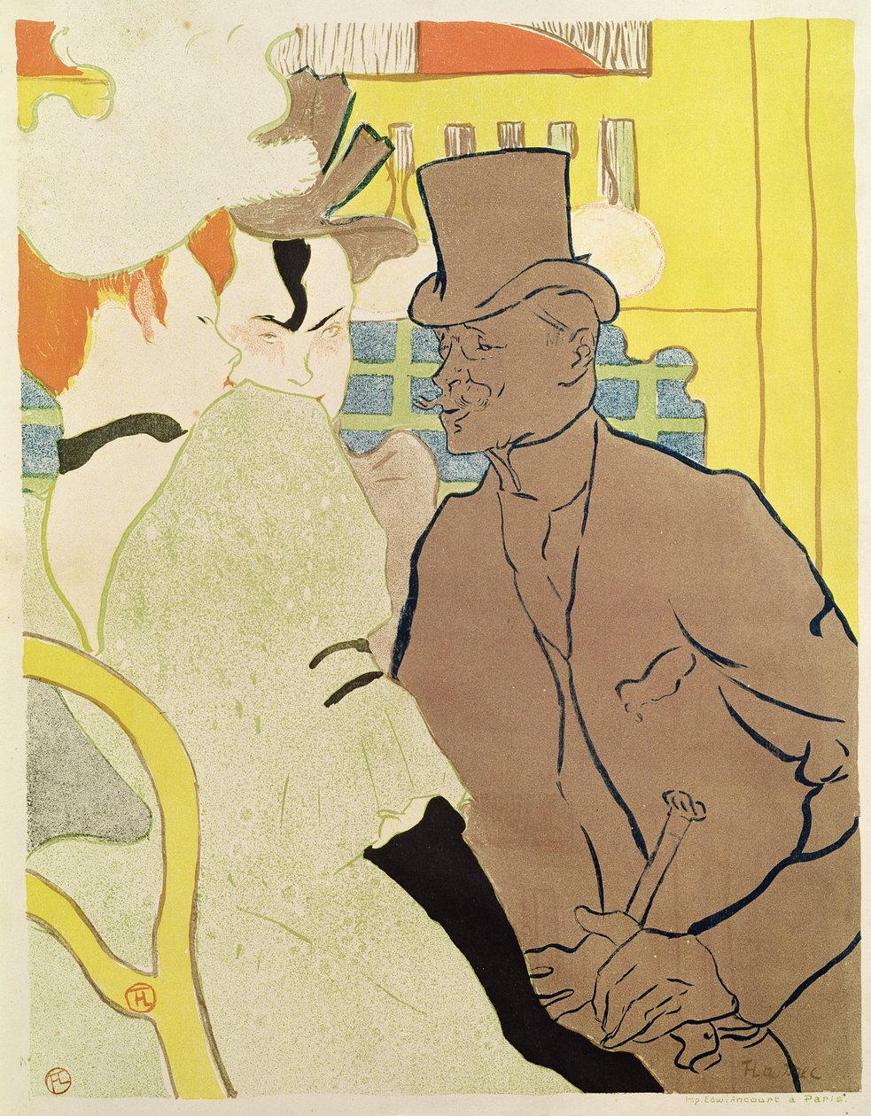 红磨坊的英国人 - 图卢兹-劳特累克（Toulouse Lautrec），亨利（1864-1901） - 1892年 - 彩色石版画 - 46,5x36,6 - 私人收藏 作者 亨利·德·图卢兹·劳特雷克
