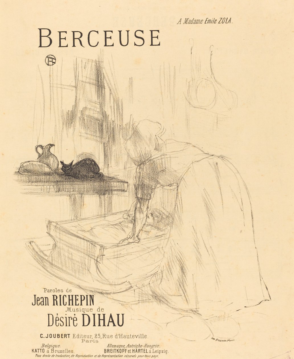 La Berceuse, 1895-1896. 作者 亨利·德·图卢兹·劳特雷克