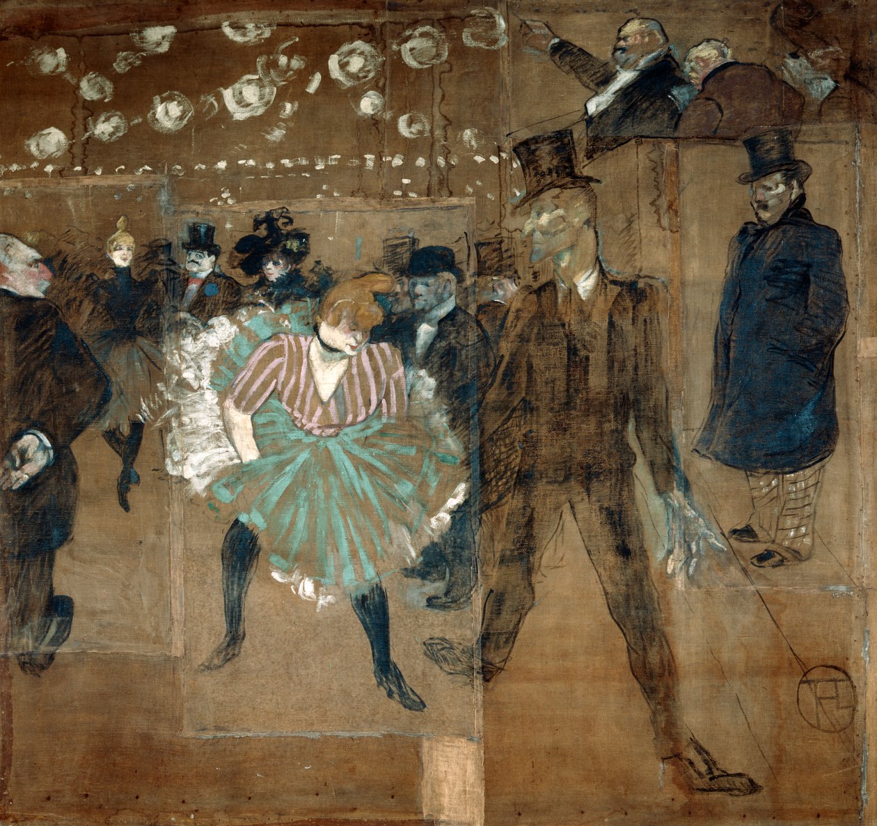 La Goulue和Valentin le desosse，1895年 作者 亨利·德·图卢兹·劳特雷克
