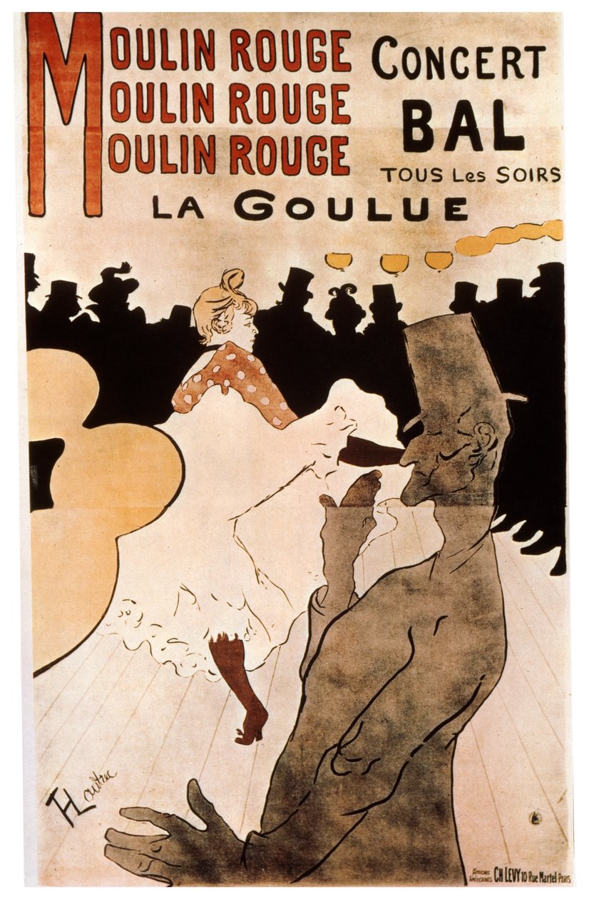 1892年，红磨坊的La Goulue。 作者 亨利·德·图卢兹·劳特雷克