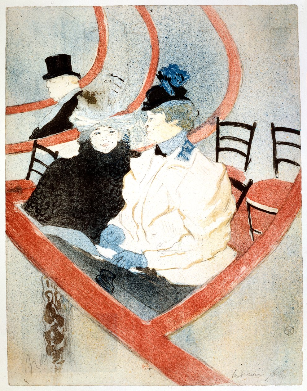 The Royal Lodge The Royal Box，1896-1897年 作者 亨利·德·图卢兹·劳特雷克