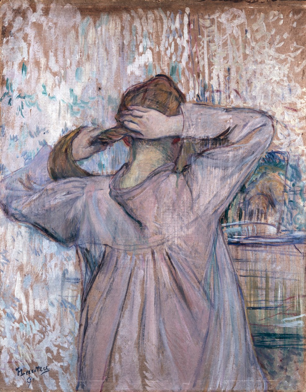 La toilette Celle qui se peigne, 1891年 作者 亨利·德·图卢兹·劳特雷克