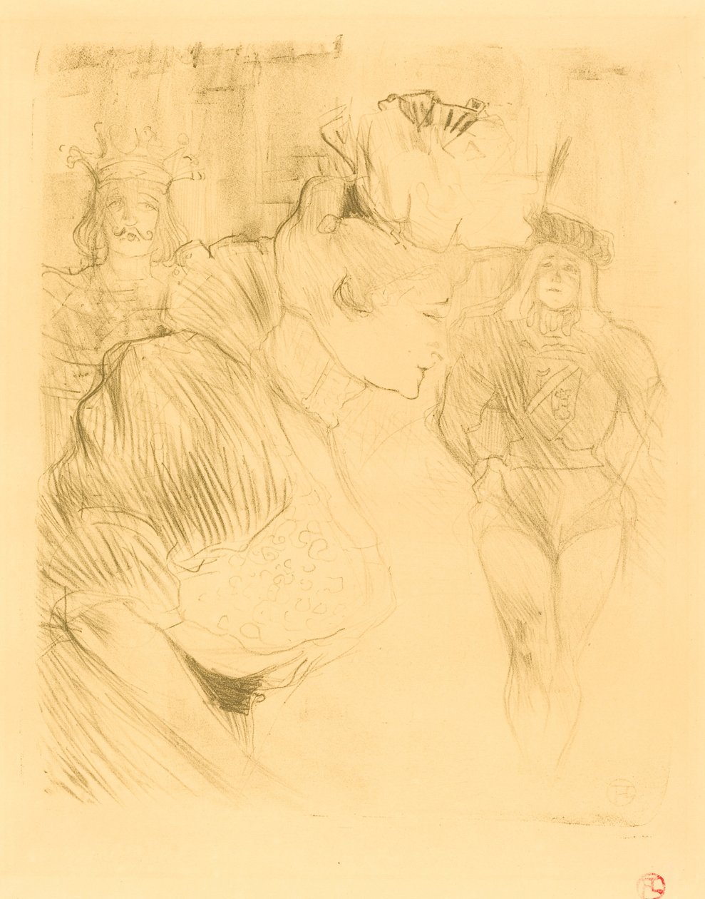 Lender Bowing Lender saluant, 1895年。 作者 亨利·德·图卢兹·劳特雷克