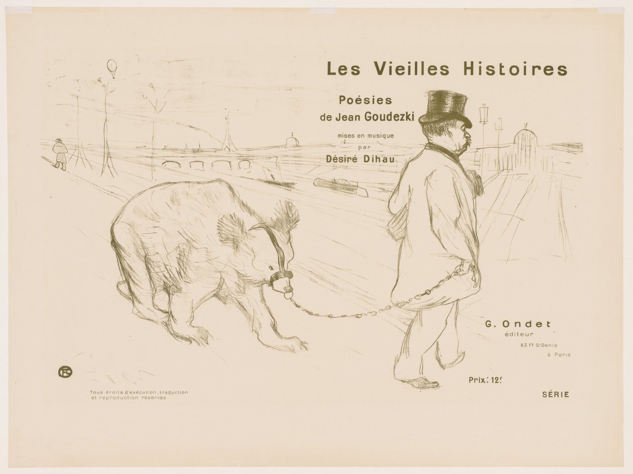 Les Vieilles histoires: 封面 - 插图 作者 亨利·德·图卢兹·劳特雷克