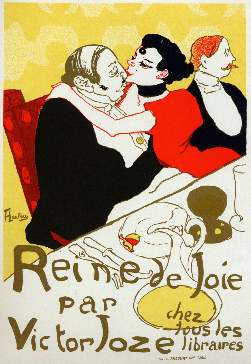 文学。 欢乐女王，维克多·乔兹的小说。 法国亨利·德·图卢兹·劳特累克 (Henri de Toulouse Lautrec) 的海报，约 1892 年（海报） 作者 亨利·德·图卢兹·劳特雷克
