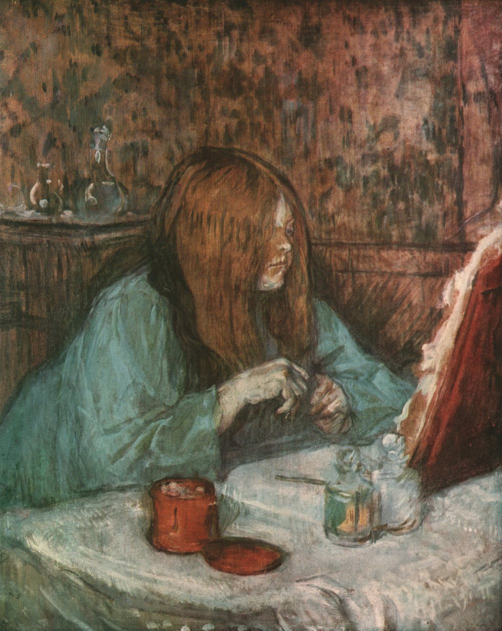 Poupoule夫人在她的厕所》，1898年，1952年。 作者 亨利·德·图卢兹·劳特雷克