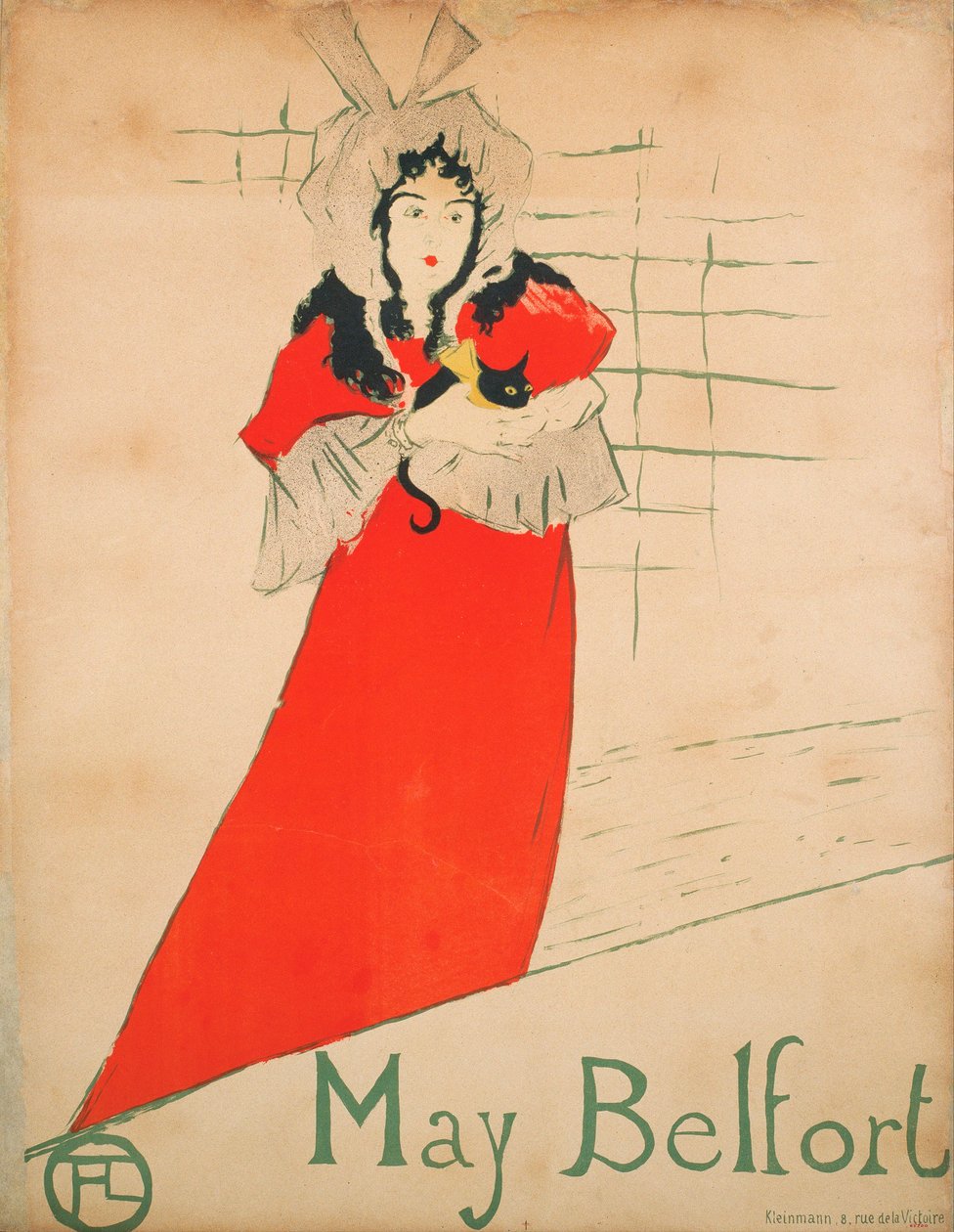 May Belfort (nee May Egan) (海报) - Henri de Toulouse Lautrec (Toulouse-Lautrec) (1864-1901) - 1895 - 彩色石版画 - 80x62 - Museu Nacional d
