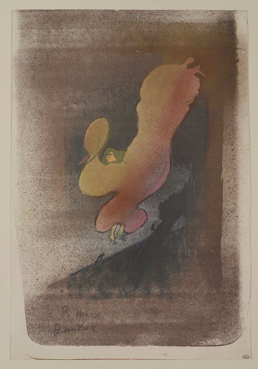 洛伊富勒小姐，1893年（编织纸上的彩色石版画） 作者 亨利·德·图卢兹·劳特雷克