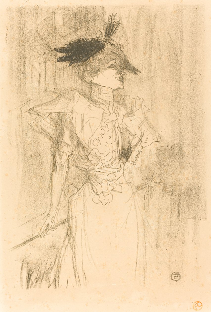 小姐。Marcelle Lender, Standing 小姐。Marcelle Lender, standing, 1895. 作者 亨利·德·图卢兹·劳特雷克
