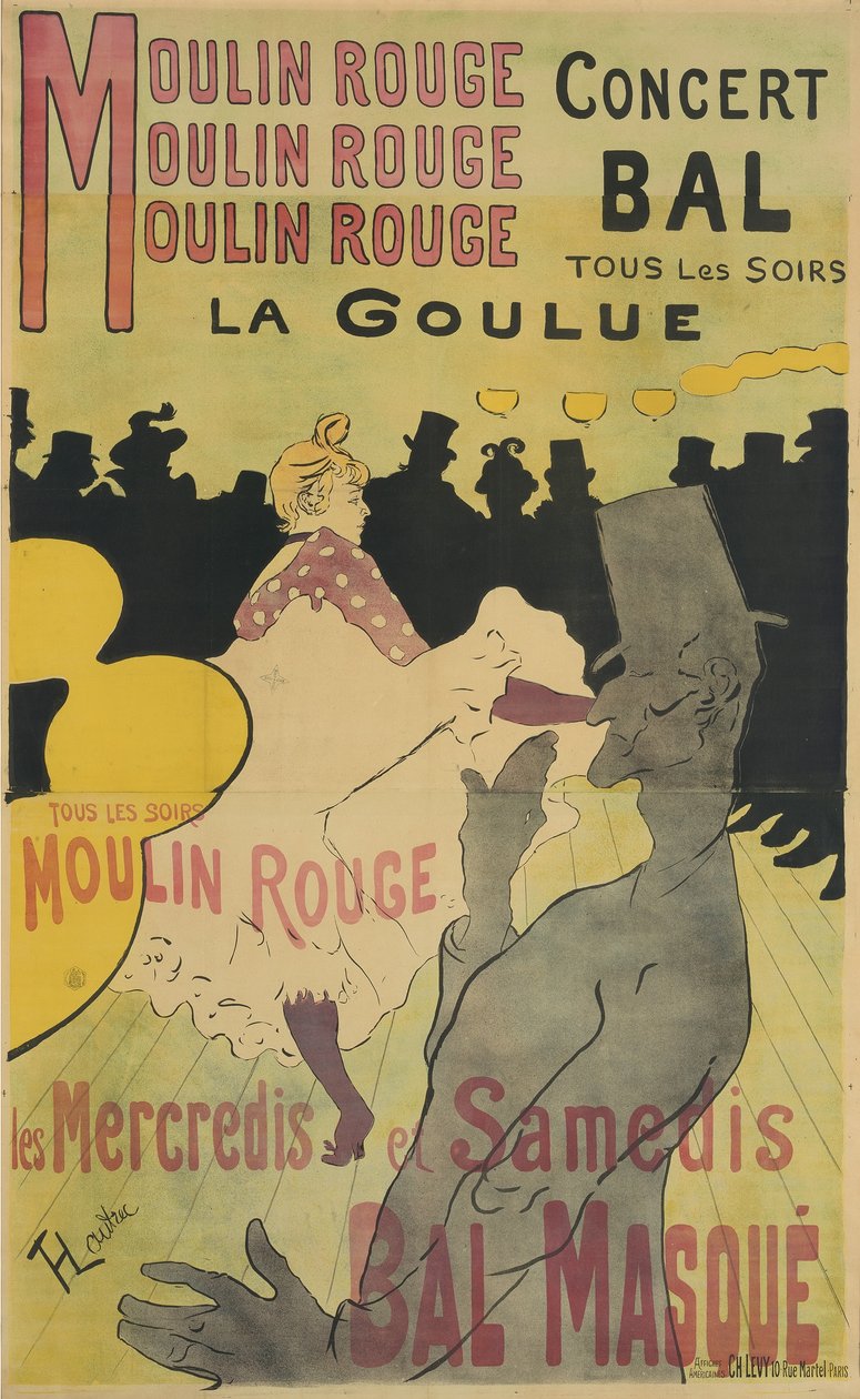 红磨坊，La Goulue，1891年 作者 亨利·德·图卢兹·劳特雷克
