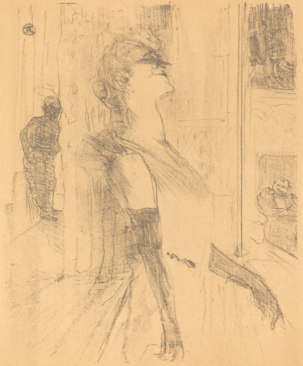 在舞台上 Sur la scène, 1898. 作者 亨利·德·图卢兹·劳特雷克