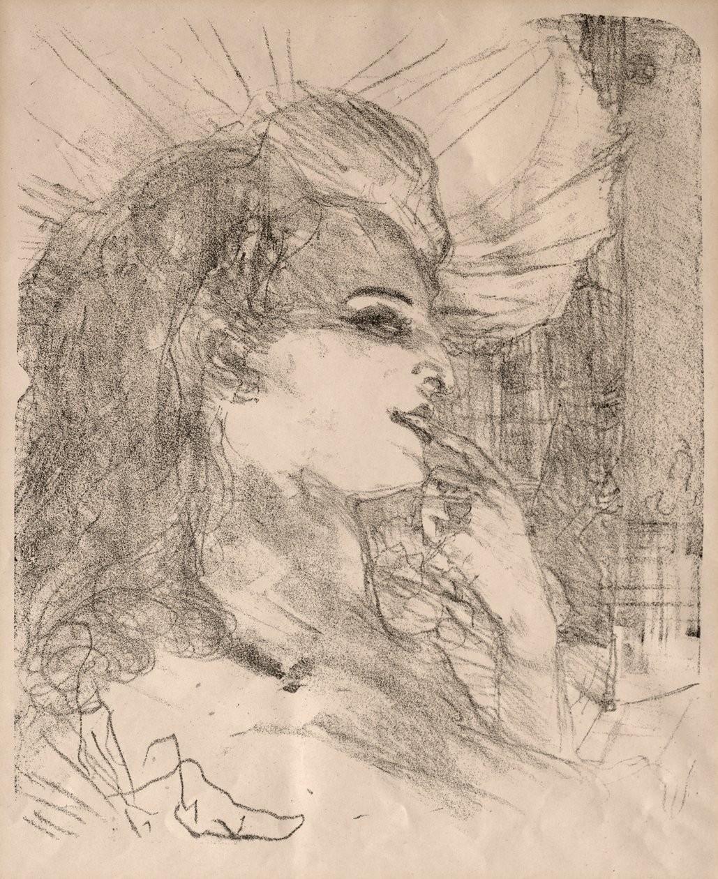 演员和女演员的肖像：十三张石版画：Anna Held，1898年。 作者 亨利·德·图卢兹·劳特雷克