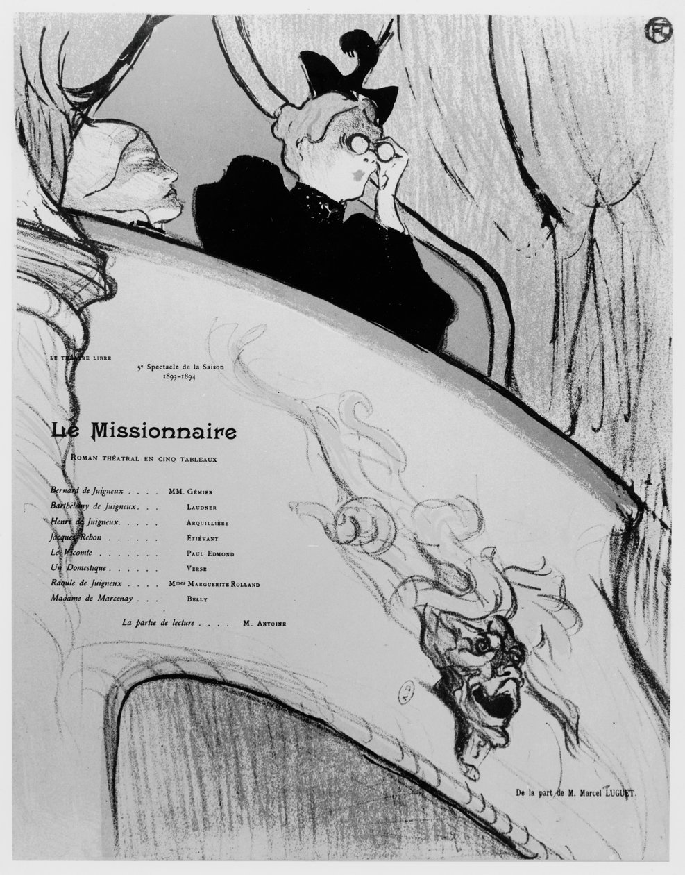 海报广告剧“Le Missionnaire”，1893-94（另见212843） 作者 亨利·德·图卢兹·劳特雷克