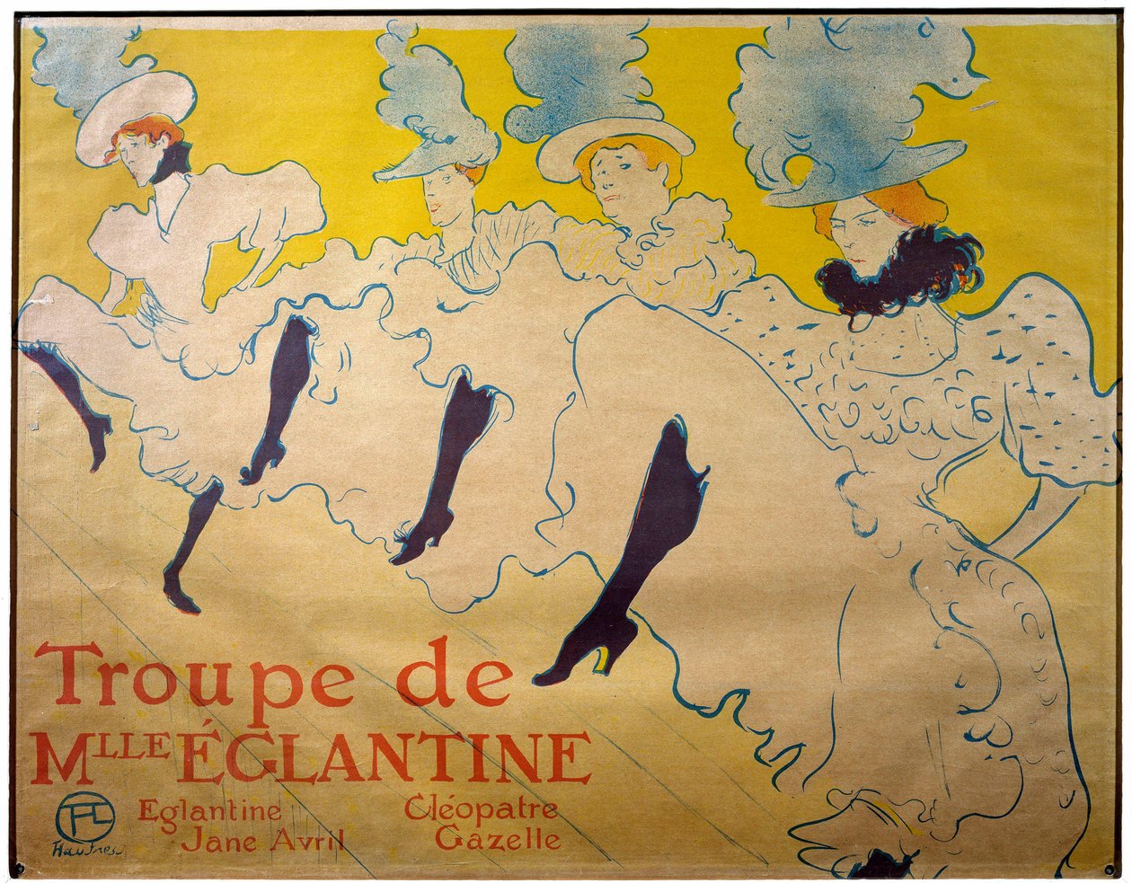 埃格兰丁小姐剧团的海报。 歌舞表演者。 Henri de Toulouse Lautrec (Toulouse-Lautrec 作者 亨利·德·图卢兹·劳特雷克