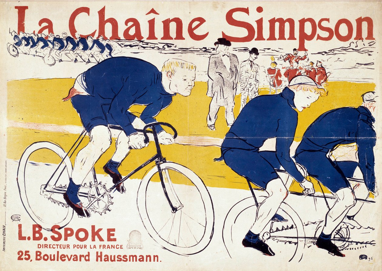 Poster for the Simpson bicycle chains. Illustration by Henri de Toulouse Lautrec (Toulouse-Lautrec) (1864-1901). 19th century. Paris, library of decorative arts 作者 亨利·德·图卢兹·劳特雷克