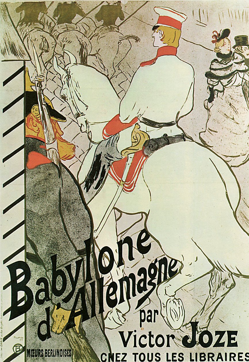 维克多·乔兹（Victor Joze）的《巴比伦dAllemagne》书海报，1894年。 作者 亨利·德·图卢兹·劳特雷克