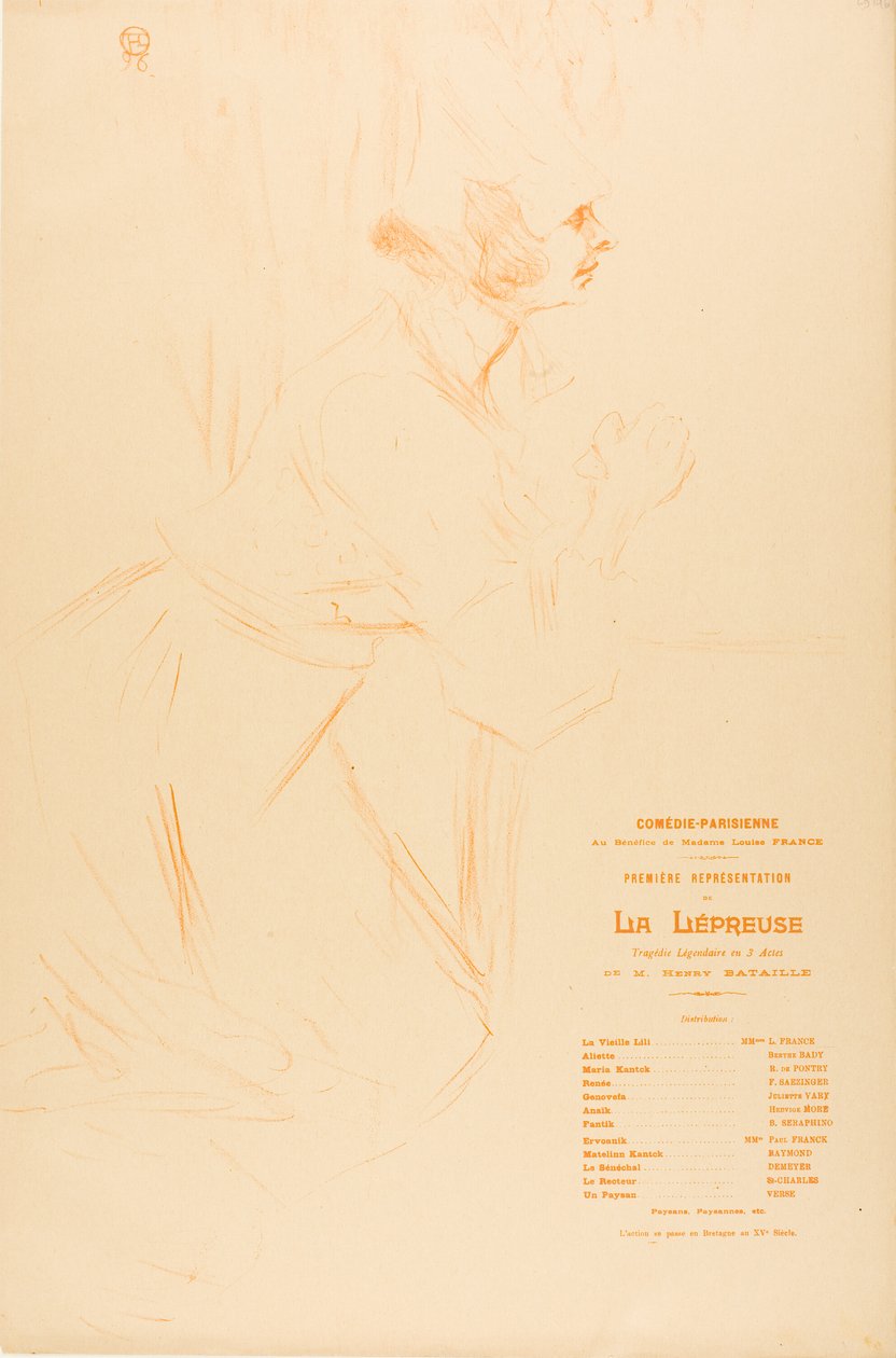 La Lépreuse》节目单 作者 亨利·德·图卢兹·劳特雷克