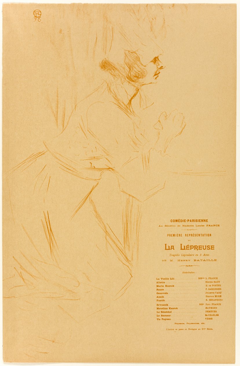 La Lépreuse》节目单 作者 亨利·德·图卢兹·劳特雷克