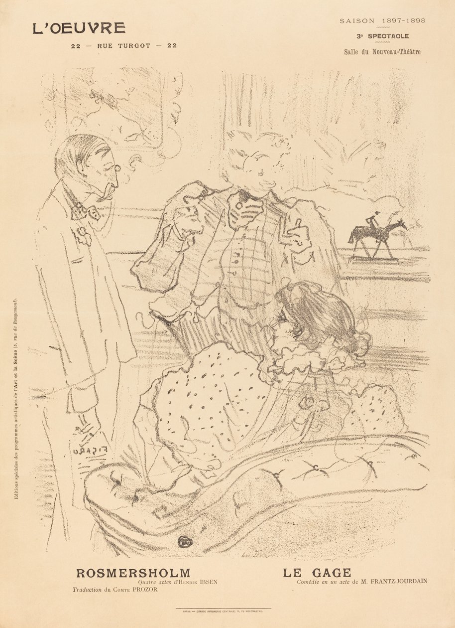 Rosmersholm, Le Gage, 1897. 作者 亨利·德·图卢兹·劳特雷克