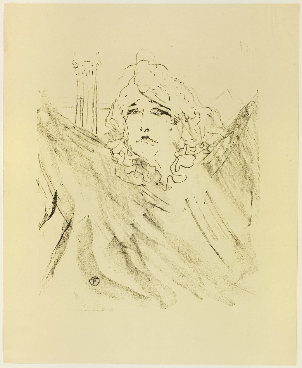 莎拉-伯恩哈特，选自 Treize Lithographies 作者 亨利·德·图卢兹·劳特雷克