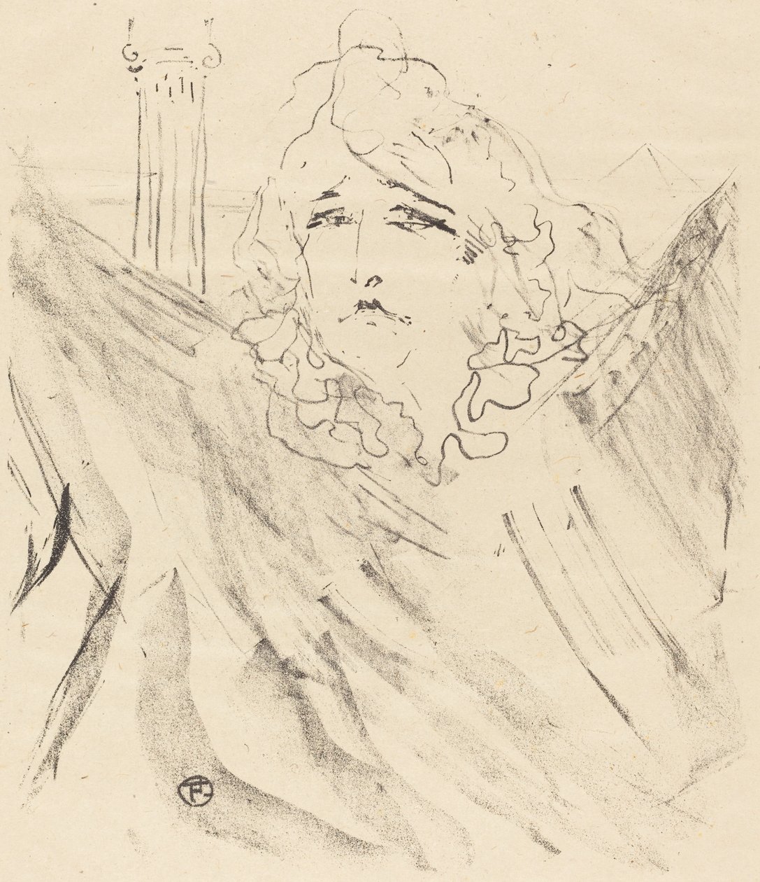 萨拉-伯恩哈特在 "埃及艳后"（Sarah Bernhardt dans "Cléopatre"）中的表演 作者 亨利·德·图卢兹·劳特雷克