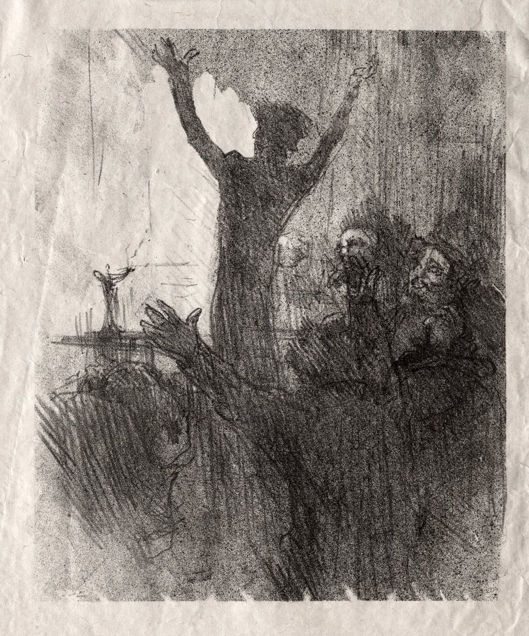 SchloméFuss在犹太教堂，1897年。 作者 亨利·德·图卢兹·劳特雷克
