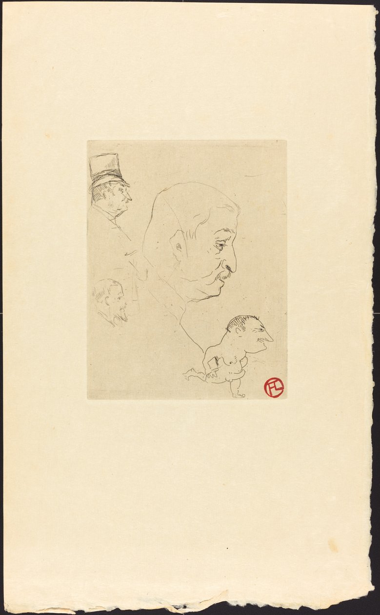 素描十字绣，1898年。 作者 亨利·德·图卢兹·劳特雷克