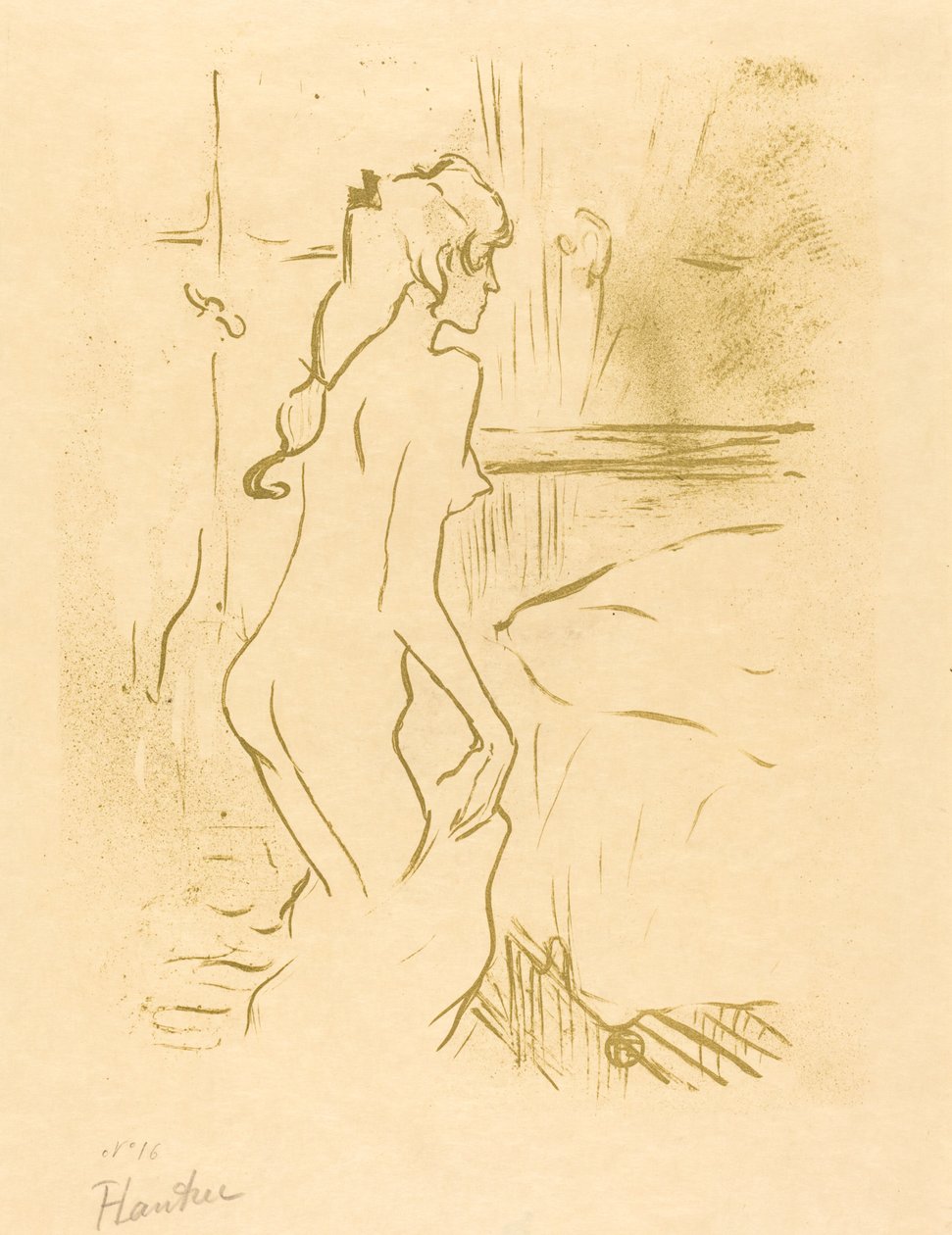 一个女人的研究 Etude de femme, 1893. 作者 亨利·德·图卢兹·劳特雷克