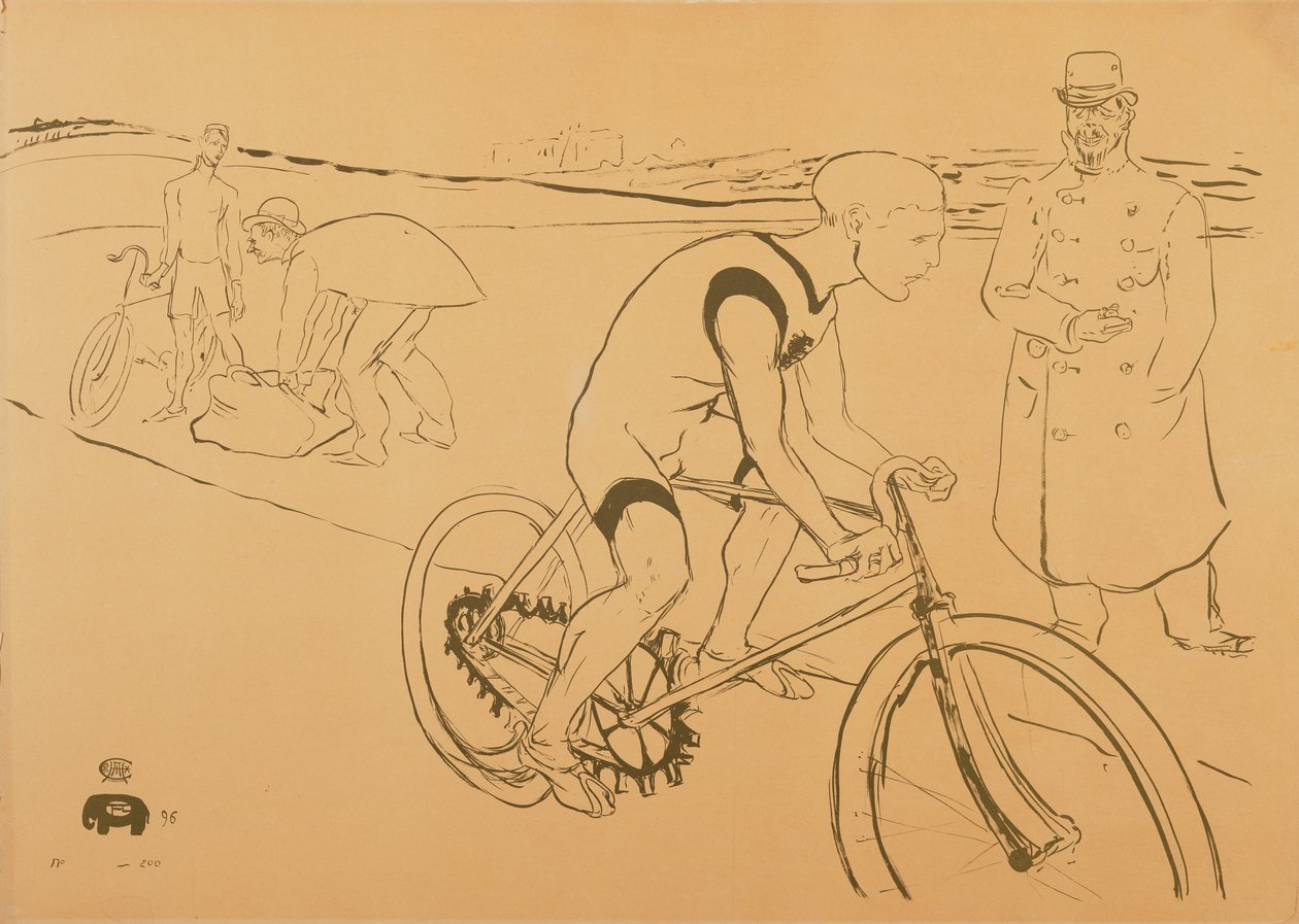 骑自行车的迈克尔，1896年 作者 亨利·德·图卢兹·劳特雷克