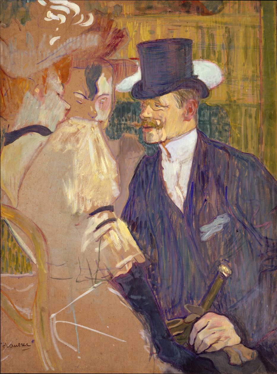 英国人威廉-汤姆-沃伦纳，1861-1934年在红磨坊，1892年。 作者 亨利·德·图卢兹·劳特雷克