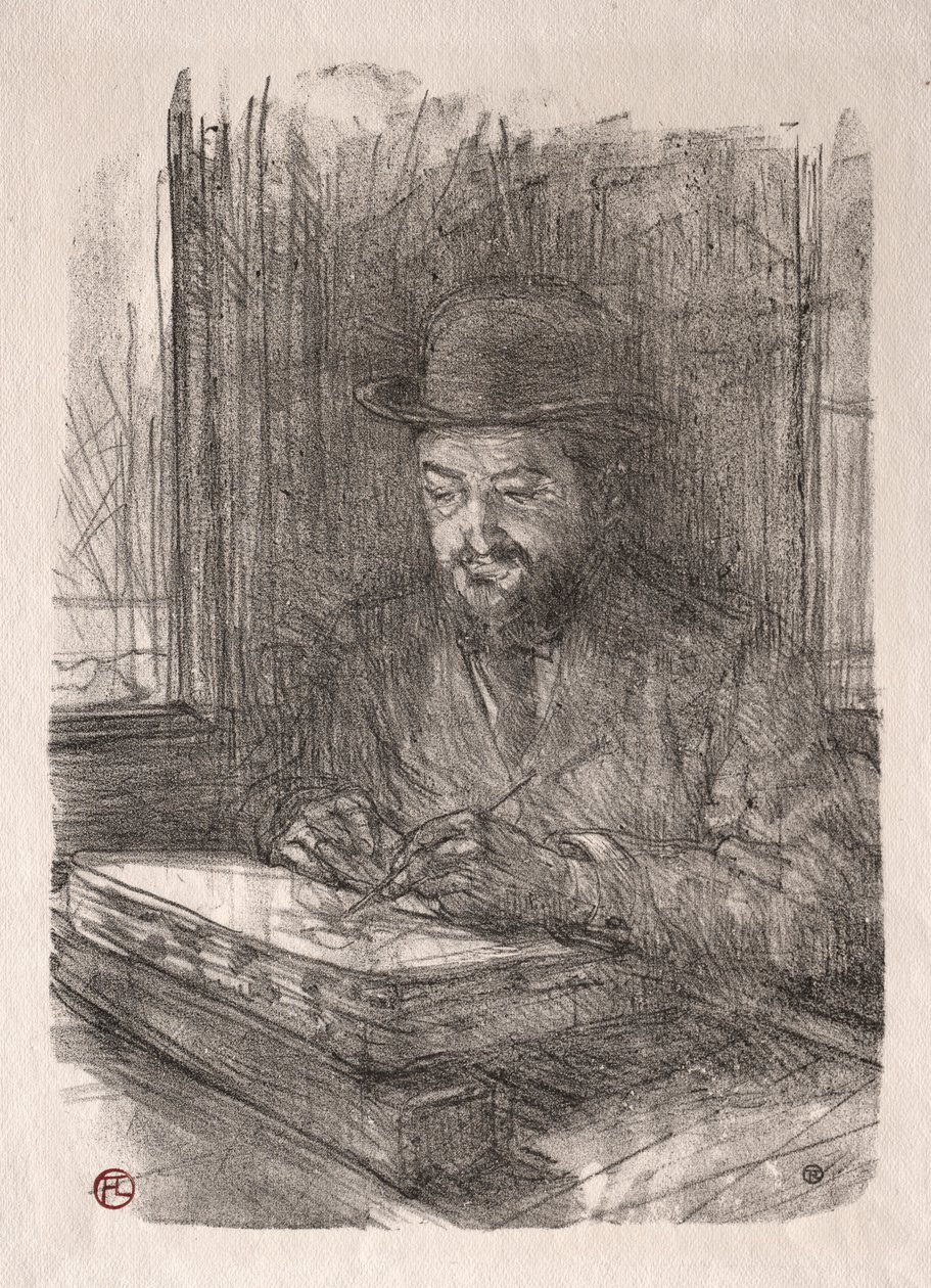 好石版画家，1898年。 作者 亨利·德·图卢兹·劳特雷克