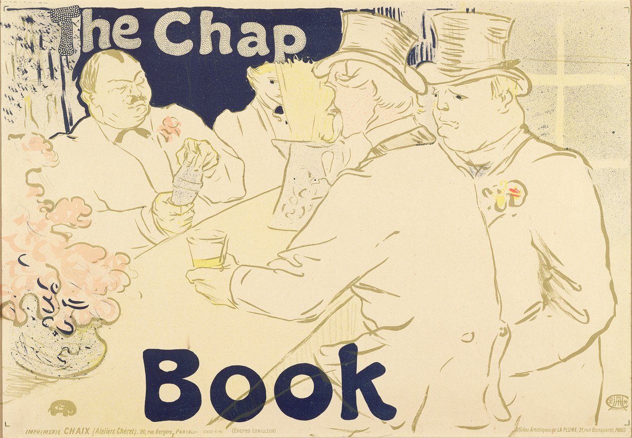 爱尔兰和美国酒吧，rue Royale，1895年The Chap Book的海报 作者 亨利·德·图卢兹·劳特雷克
