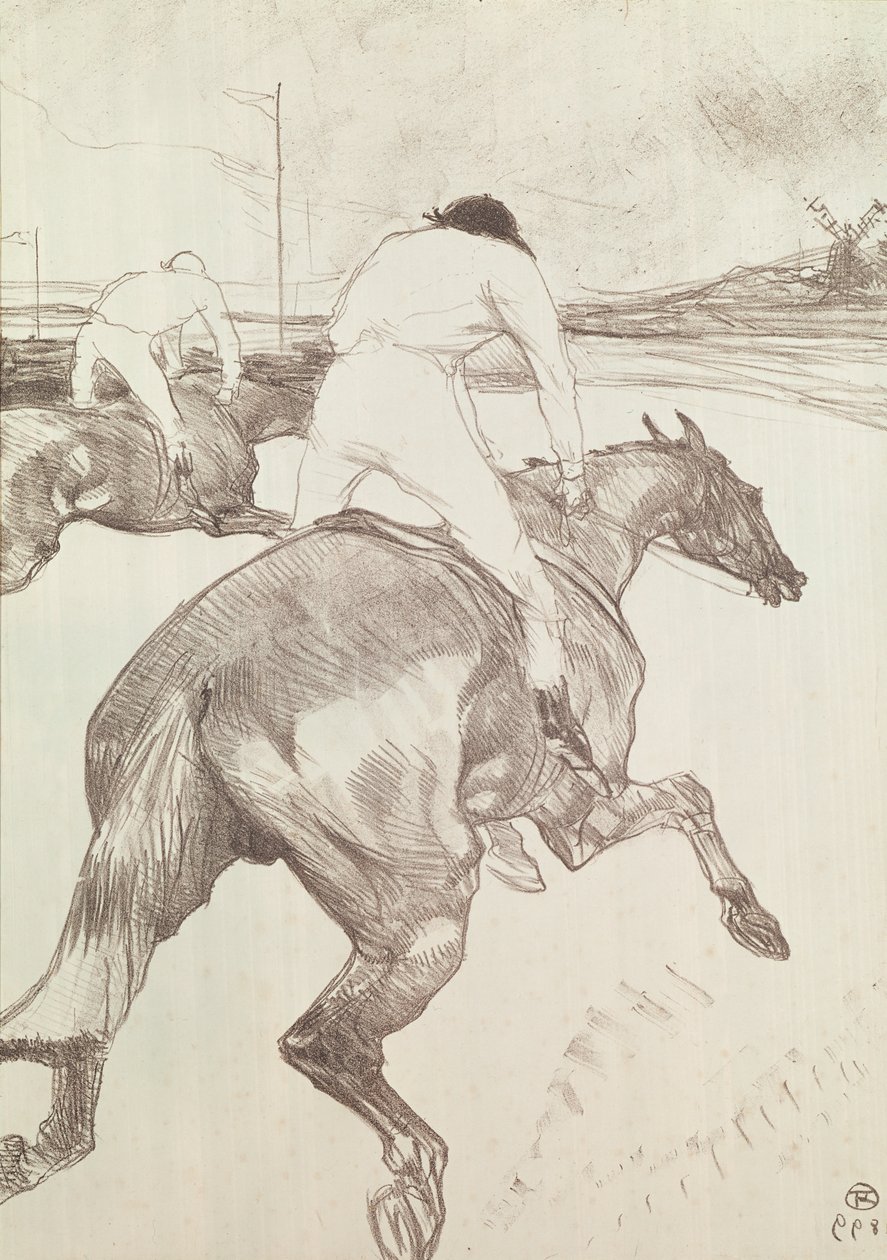 骑师，1899年（彩色石版画） 作者 亨利·德·图卢兹·劳特雷克